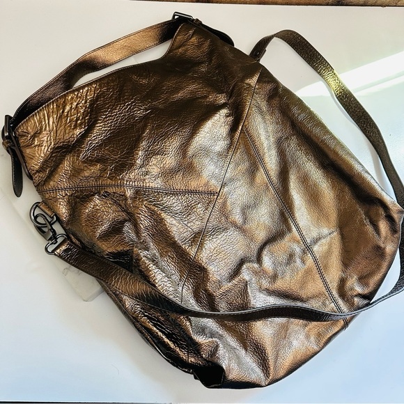 NWOT Hobo International Metallic Bronze Gramercy Gathered Leather Bag main image 7